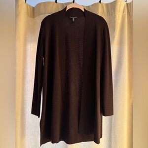 Eileen Fisher Cassis Open-Front Fine Merino Wool Cardigan Size PS/PP Lightweight